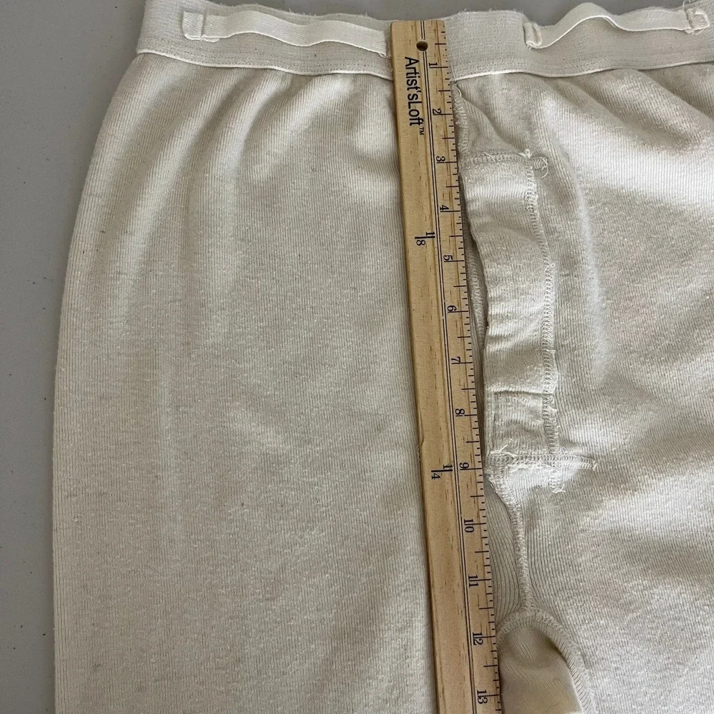 Lally Mfg Corp Vintage US Military Cold Weather Drawers Wool Cotton Cream M Vtg